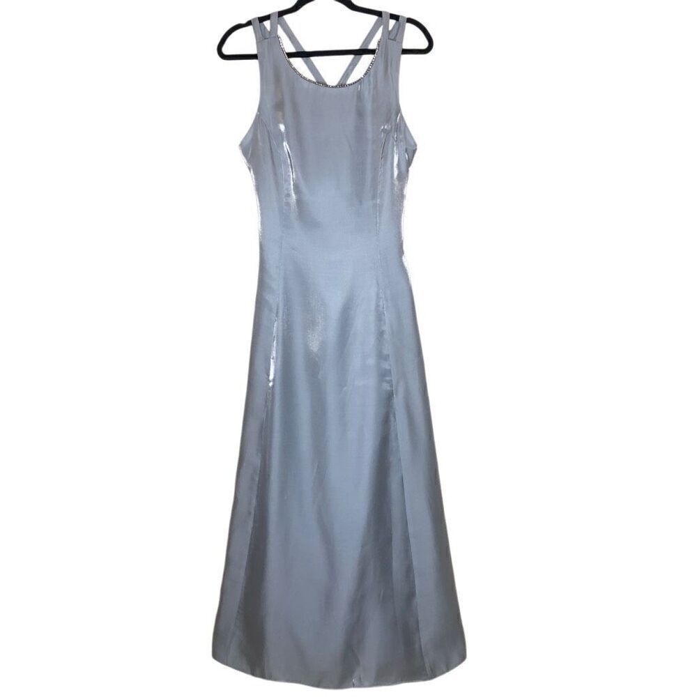 NEW Vintage Scott McClintock Ice Blue Shimmery Soft Girl A line Gown Size 10 NWT